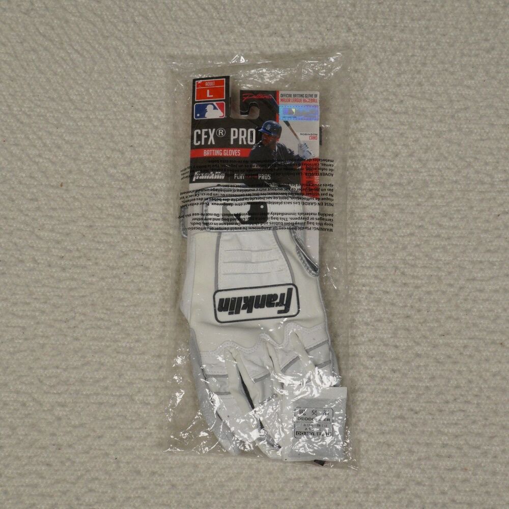 Franklin CFX Pro Batting Gloves Adult Large White Leather Baseball Softball